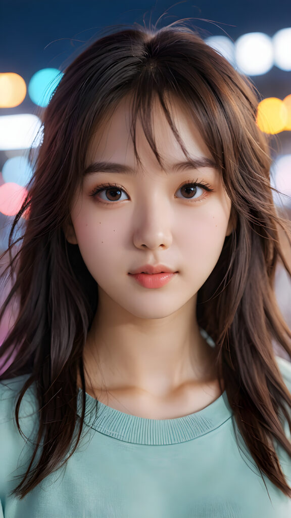 a cute detailed e-girl, soft hair