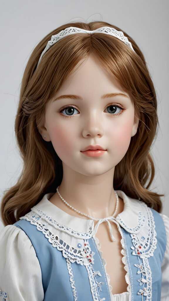 a porcelain doll, young girl, ((realistic photo)), 3D