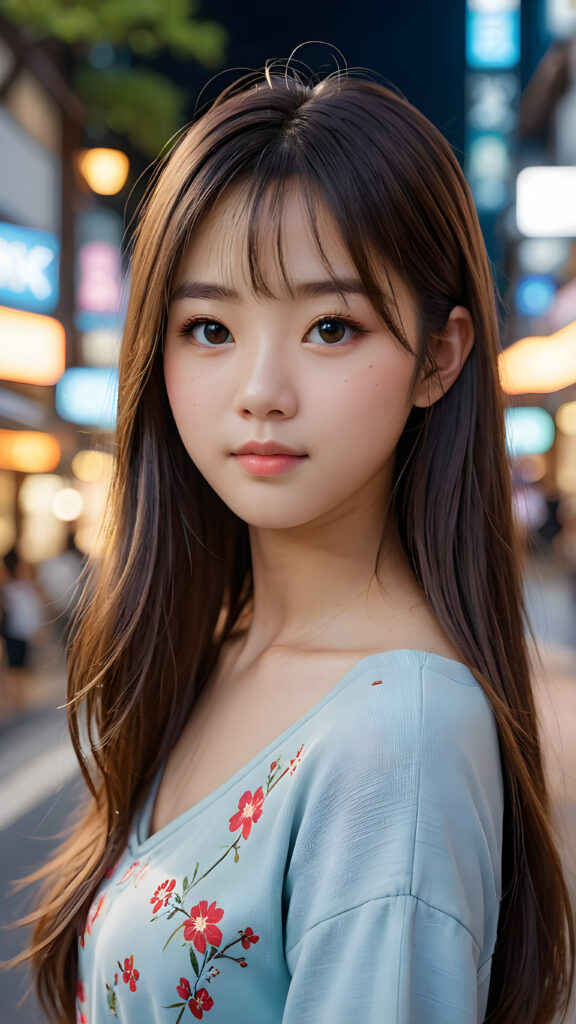 a (((super realistic 4K-detailed face))), with a perfectly curved and (((cute Japanese teen girl))), long straight hair