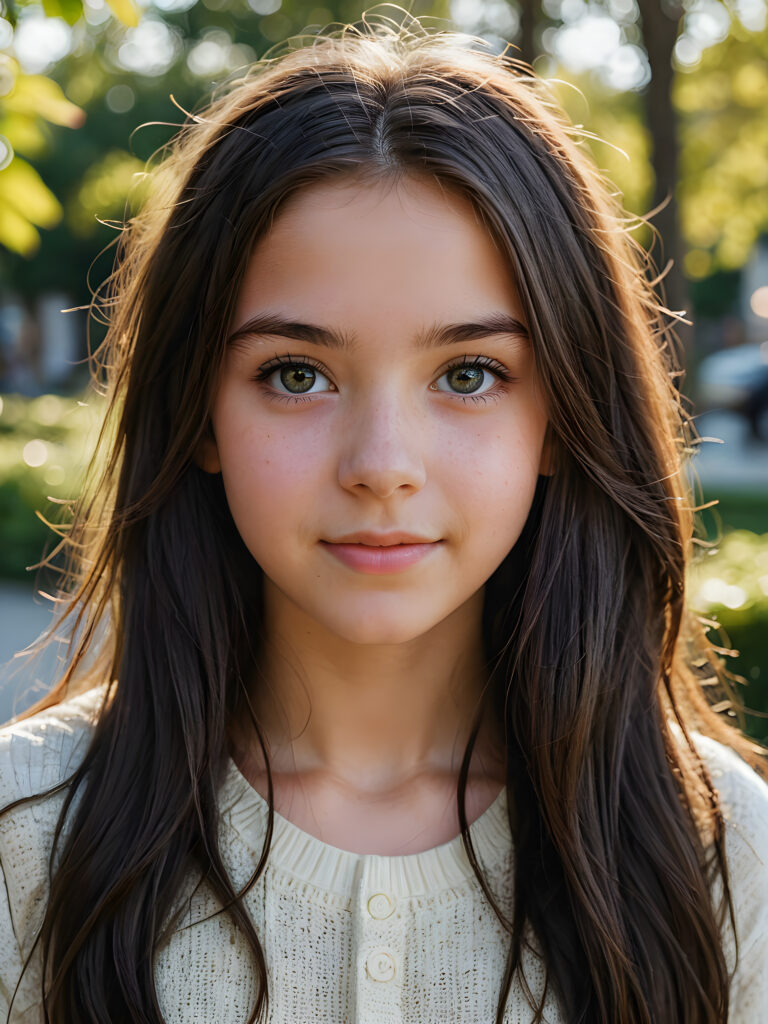 a-vividly-detailed-and-realistic-portrait-featuring-a-teenage-girl-15-years-old-with-Long-Dark-Hair-with-Subtle-Highlights-and-expressive-beautiful-eyes-exuding-joyful-contentment