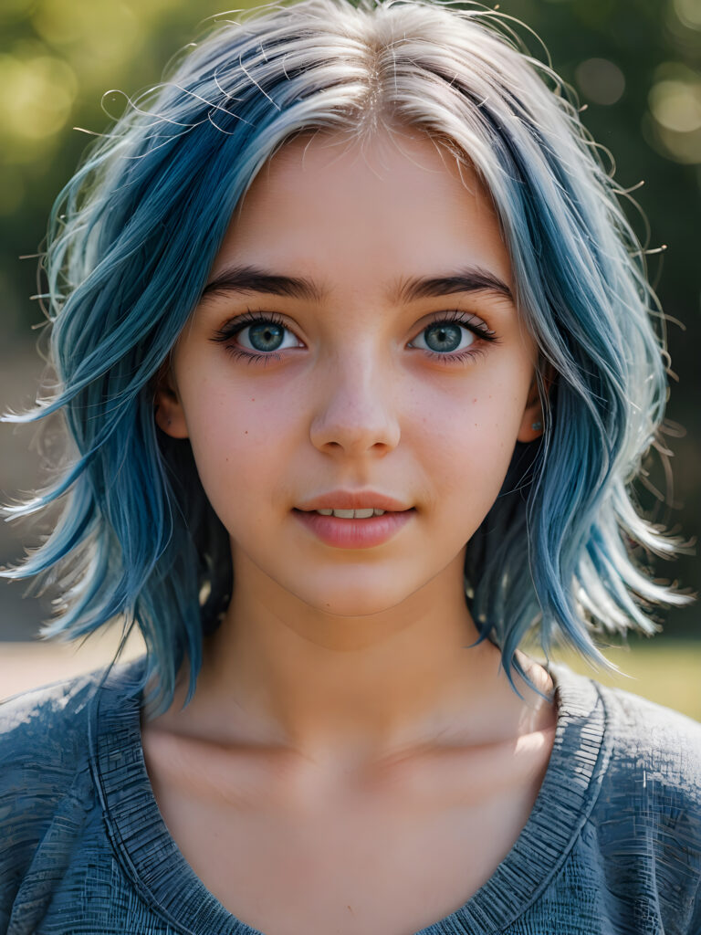a-vividly-detailed-and-realistic-portrait-featuring-a-teenage-girl-15-years-old-with-Smokey-Silver-Blue-Hair-and-expressive-beautiful-eyes-exuding-joyful-contentment