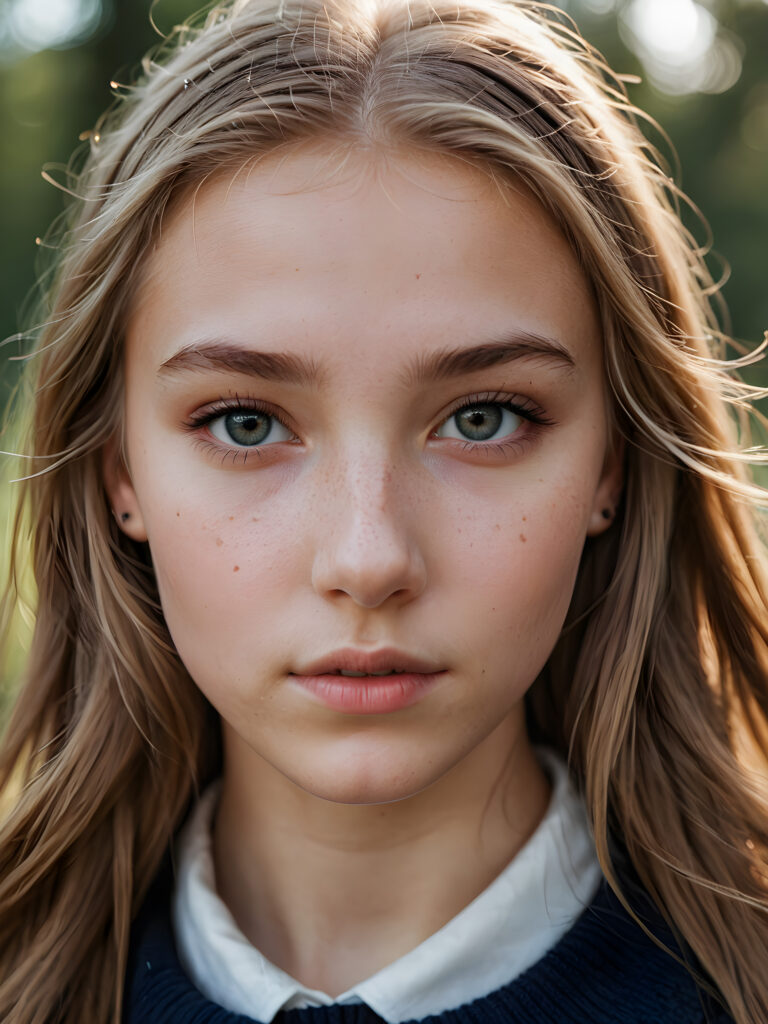 a young Nordic teen girl ((stunning)) ((gorgeous)) ((detailed close-up portrait))
