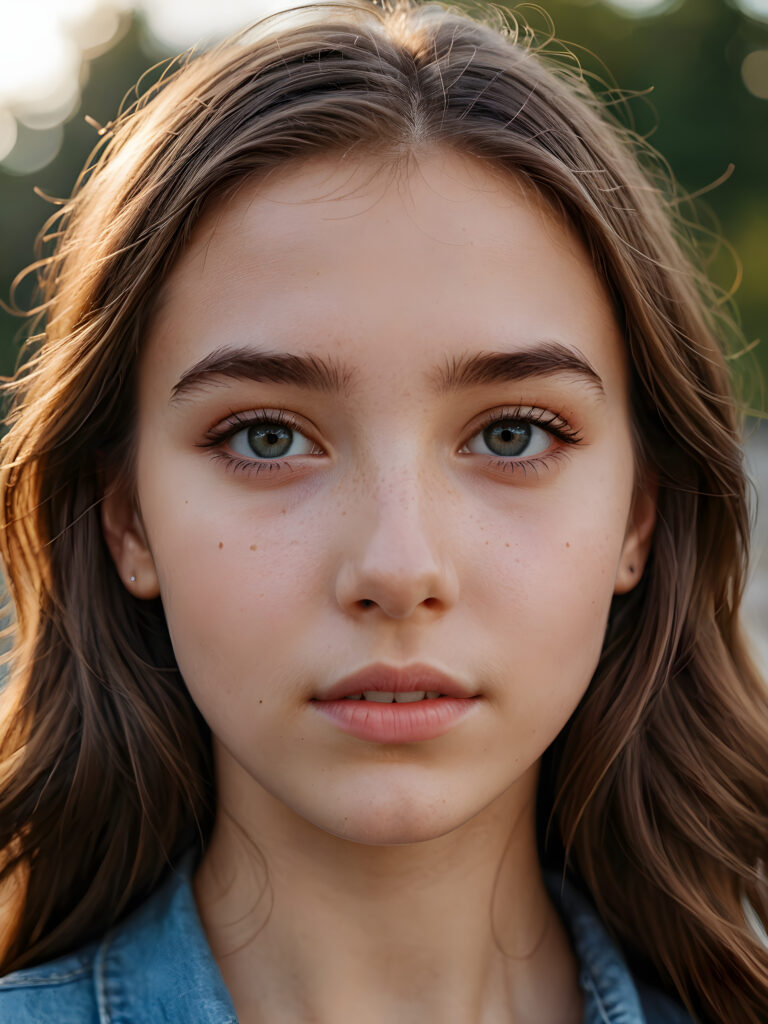 a young teen girl ((stunning)) ((gorgeous)) ((detailed close-up portrait))