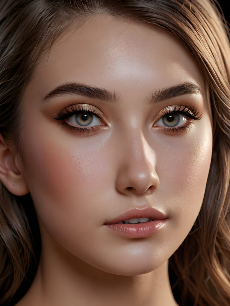 a young teen girl ((stunning)) ((gorgeous)) ((detailed close-up portrait))