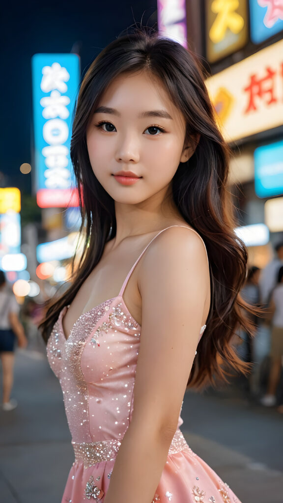 create a 3D image: a (((Asian teen dream girl))) with a ((perfectly curved body))