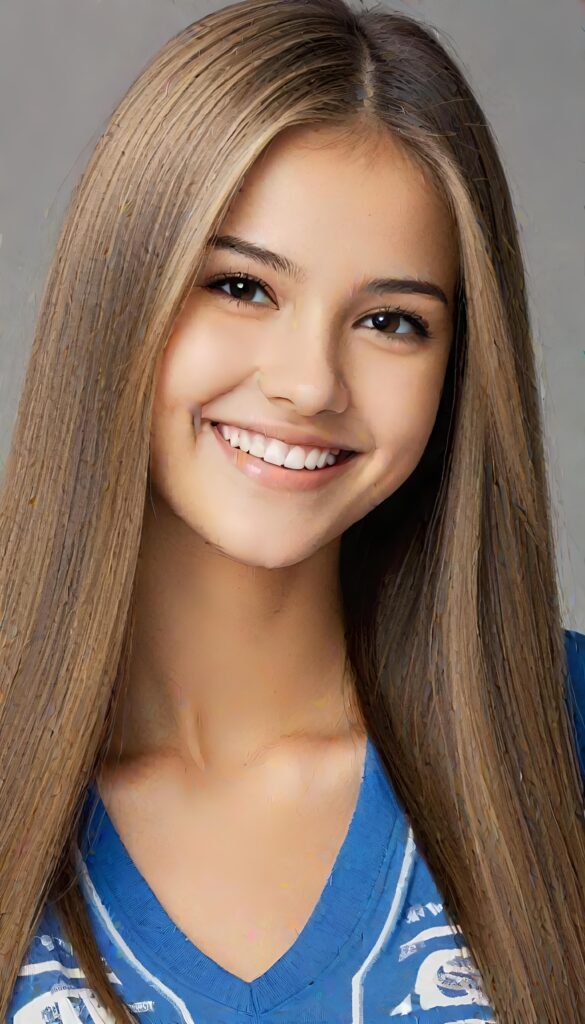 girl, 18 years old, portrait shot, smile, straight hair