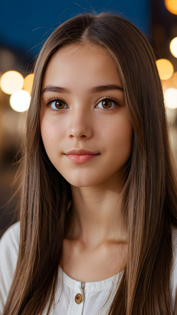 ((portrait)) of (((cute))) ((attractive)) (((long, straight hair))) ((stunning)) a beautifully realistic, cinematic lights, ((Burmese teen girl)), 15 years old, realistic detailed angelic round face, ((realistic detailed hazelnut eye)) looks at the camera, perfect curved body, perfect anatomy, side perspective