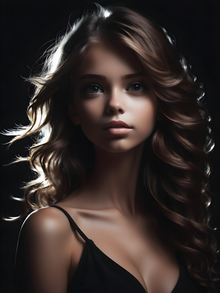 ((stunning)) ((gorgeous)) a beautiful girl, perfect portrait, white silhouette, black background