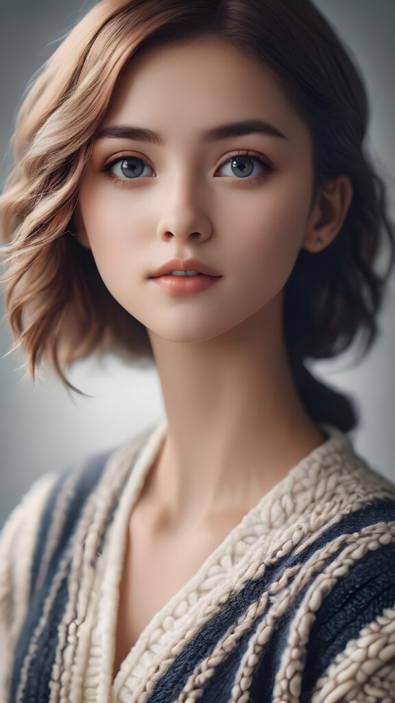 ((stunning)) ((gorgeous)) ((detailed, realistic portrait)) a young girl wearing a cardigan.